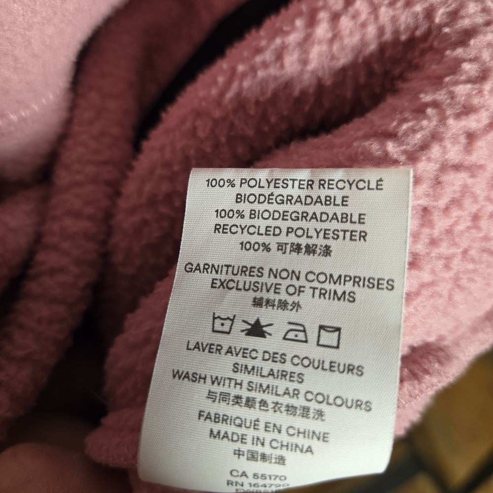 Frank & Oak Pink Half-Zip Fleece Pullover Medium - Picture 9 of 9